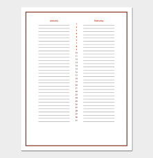 Download free printable 2022 birthday calendar template and customize template as you like. Birthday Calendar Template 6 For Word Excel
