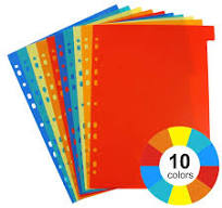 Foska Assorted 5 10 12 Colors High-Quality PP File Dividers ...