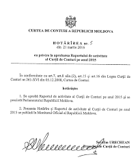 Raportul public pe 2016 al curții de conturi arată că ministerul turismului a efectuat plăți nelegale pentru cheltuieli privind servicii de promovare a brandului turistic naţional şi pentru lucrări de investiţii neexecutate. Http Www Ccrm Md Storage Upload Reports Postari 140 Pdf 1ceb89764b5f28c176d4195253165a43 Pdf