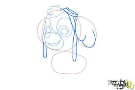 How To Draw Skye From Paw Patrol Step 6 Skye Paw Patrol Paw Drawing Paw Patrol Cookies