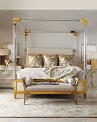 The Aiden Acrylic Canopy Upholstered Bed King From J Allan S Furniture Will Add A Touch Of Style And C Bernhardt Furniture Home Design Living Room King Beds