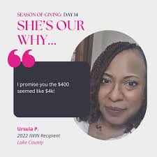Season of Giving: Day 14 Ursula is our why. “I promise you those $400  seemed like $4,000.” During treatment, that support brought real relief  when finances felt overwhelming. It meant one less