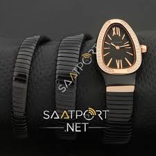 Bvlgari Serpenti Siyah Cift Sarmali Seramik Modeli Replika Saat
