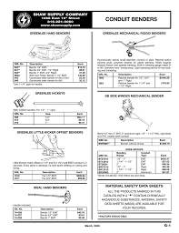 conduit benders shaw supply company manualzz com