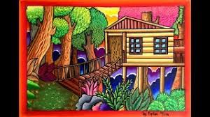 Tahap selanjutnya adalah mewarnai gambar atau sketsa anda. Ilmu Pengetahuan 3 Mewarnai Rumah Dengan Crayon