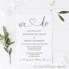 We Do Invitation With Heart And We Do Wording Ewim002 In 2020 Casual Wedding Invitations Wedding Invitations Creative Wedding Invitations