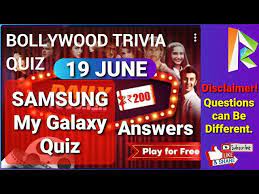It's actually very easy if you've seen every movie (but you probably haven't). Bollywood Trivia Quiz Answers 19 June Samsung My Galaxy Disclaimer Questions Can Be Different Youtube