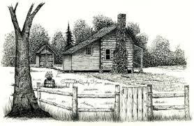 Pencil art sketches old log cabins by stephanie hamilton. D R A W I N G S O F O L D L O G C A B I N S Zonealarm Results