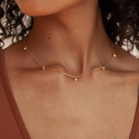 Dainty Diamond Station Necklace | Caitlyn Minimalist