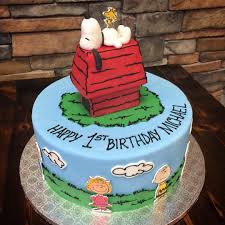 1st Birthday Cake Cartoon Images A Little Cake Custom Birthday Cakes Wedding Cakes Nj Nyc Ct Snoopy Cake Cake Cake Decorating