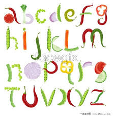 Fruit And Vegetable Alphabet Vector Lettering Alphabet Alphabet Alphabet Illustration