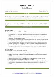 Experienced in working with all. Retired Teacher Resume Samples Qwikresume