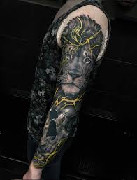 Best Black And Grey Realism Tattoo Artists Usa Lion And Skull Realistic Tattoo Sleeve Tattoo Sleeve Men Skull Sleeve Realistic Tattoo Sleeve