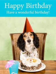 Happy Dog Birthday Card Birthday Greeting Cards By Davia