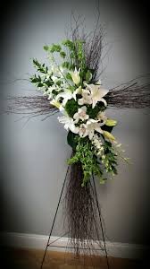 Birch Branch Sympathy Cross Designed By Ms Scarlett S Flowers Funeral Floral Arrangements Funeral Floral Funeral Flowers