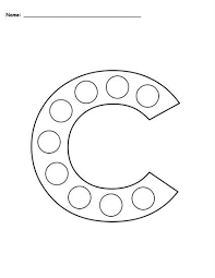 C is for candy coloring page. Letter C Do A Dot Printables Uppercase Lowercase Do A Dot Letter C Crafts Dot Letters