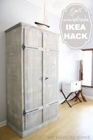 Ikea Hack Whitewashed Fjell Wardrobe With Pallet Shelves Ikea Hack Ikea Pallet Shelves