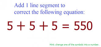 545+5=550 (is you draw the line on one of the plus signs to make it to a four). Facebook