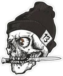 3 Skull Lucky 13 Knife Bike Ride Die Eye Tough Dead Death Vinyl Cool Sticker Ebay Skull Art Art Logo Silhouette Clip Art