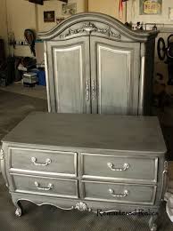 Paint The Entire Piece Anchor Grey And Then Silver Leaf The Raised Areas Touch Up All The Silver Leaf Boo Boos The Paint Furniture Refurbished Furniture Home