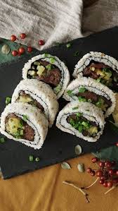 Recipe With Video Instructions This Huge Sushi Roll Is For Tuna Lovers Only Ingredients 400 Grams Cooked Rice 2 Tablespoon Sushi Recipes Yummy Food Recipes