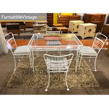 vintage white wrought iron patio