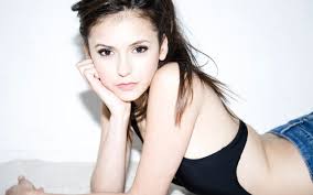 teenager, Nina Dobrev, headshot, hairstyle, front view, contemplation, long  hair, portrait, simple background, one person, adult, 2K, indoors, looking  at camera HD Wallpaper