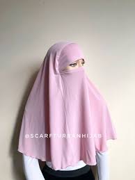 Transformer Blush Pink Hijab Niqab Ready To Wear Traditional Etsy In 2021 Head Scarf Styles Baby Frocks Designs Mouth Mask Fashion