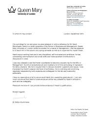 Qm Reference Letter