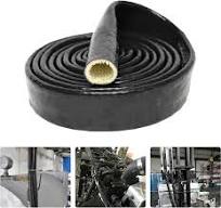 Silicone Coated Fiberglass Heat Shielded Sleeve for Hose Lines & Electrical  Wire