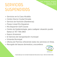 Amigos De Bayamon On Twitter A Raiz Del Paso De La Tormenta Tropical Isaias Los Siguientes Servicios Municipales Se Suspenden Hoy Jueves Se Esperan Reanudar El Viernes 31 Si Las Condiciones Del