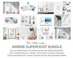 Airbnb Host Bundle Welcome Book Template Superhost How Etsy In 2020 Airbnb Host Free Wall Art Free Printable Wall Art