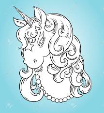 Eenhoorn Hoofd Portret Kleurplaat Poster Leuke Magische Cartoon Fantasie Dier Concept Geisoleerde Schets Vectorillustratie Royalty Vrije Cliparts Vectoren En Stock Illustratie Image 97590456