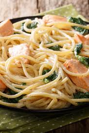 Spaghetti Mit Lachs Und Spinat In Sahnesosse Rezept Lachs Spaghetti Lachs Spinat Nudeln Lachs Gerichte