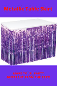 Purple Metallic Table Skirt Purple Tinsel Table Fringe Etsy In 2020 Purple Foil Batman Party Decorations Balloon Decorations Party