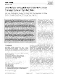 Water‐Soluble Conjugated Molecule for Solar‐Driven Hydrogen Evolution from  Salt Water 
