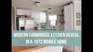 Removing the the wall between our kitchen and living room created an open layout for our double wide home. Modern Farmhouse Kitchen Reveal 1972 Mobile Home Youtube