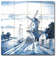 Delfter fliesen kacheln 6 stück gerahmt mühle. Fliesenbild Aus Delfter Fliesen Bild 10 Fliesenbilder Fliesen Delft