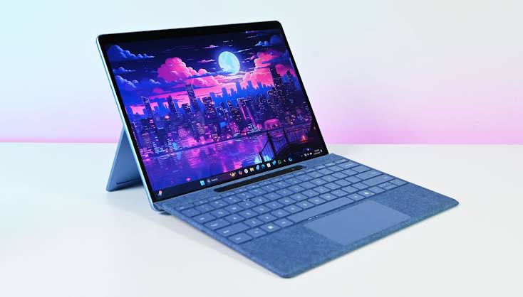 A high-performance modern business laptop designed for mobile workplace productivity, AI generated