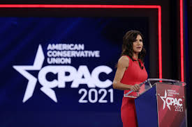 Jun 30, 2021 · south dakota officials from both parties, as well as military historians, cited legal and ethical worries about the governor's use of a donation from a tennessee billionaire to send troops to. Kristi Noem Slams Covid Shutdowns Defends South Dakota S Record At Cpac Politico
