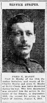 Manby, Frederick Ernest: Service no. 54274 (Military Medal with Bar)