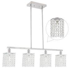 Contemporary modern kitchen island lighting. Buy Bonlicht Modern Chandelier 4 Lights Luxury Kitchen Island Lighting Hanging Crystal Pendant Lamp Chrome Contemporary K9 Crystal Raindrop Ceiling Light Fixture For Dining Room Farmhouse Restaurant Online In Germany B07yd6p1nd