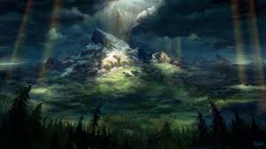 Moody Mountain ! A cloudy scene I made in Krita. : r/krita