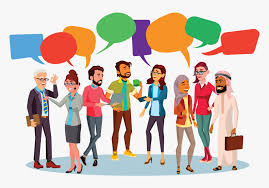 A Diverse Group Of People Chatting With Colorful Speech - People With  Bubbles, HD Png Download - kindpng