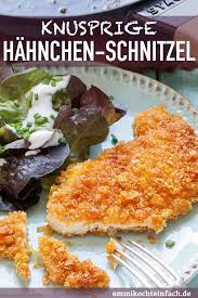Knusprige Hahnchenschnitzel Ganz Einfach Gemacht Emmikochteinfach Rezept Hahnchen Schnitzel Hahnchenschnitzel Schnitzel