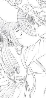 Supercoloring.com is a super fun for all ages: Beauty Drunken Flower Vol 1 Chinese Coloring Book Etsy Chinese Drawings Chinese Art Girl Coloring Books