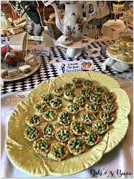 Alice, alice in wonderland, dinner, meal, menu, menu ideas, wonderland. Tea Party Menu Finger Sandwiches Savories Debbee S Buzz