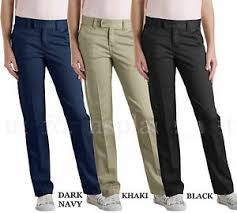 Details About Dickies School Pants Junior Girl Slim Straight Fit Stretch 719 Black Navy Khaki