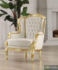 gold white venice victorian french style accent wing arm chair white accent chair classic furniture furniture