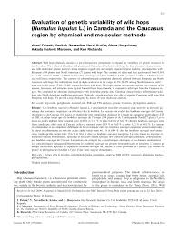 How would you rate this store? Pdf Evaluation Of Genetic Variability Of Wild Hops Humulus Lupulus L In Canada And The Caucasus Region By Chemical And Molecular Methods